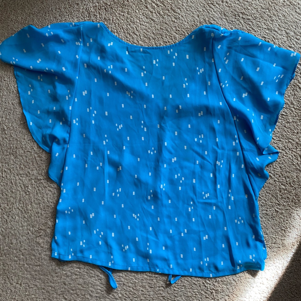 3 for $8 - LOFT Vibrant Blue Top with White Dots